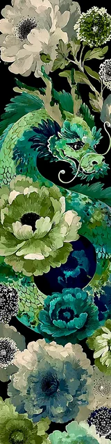 Free printable dragon bookmark featuring swirly green dragon